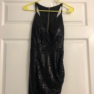 Mini Black Sequin Dress